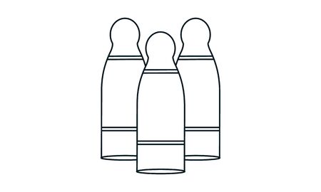 Contour bowling funny play icon vector imageのイラスト素材