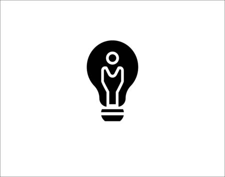 Idea bulb icon lamp light bulb isolated silhouette vector imageのイラスト素材
