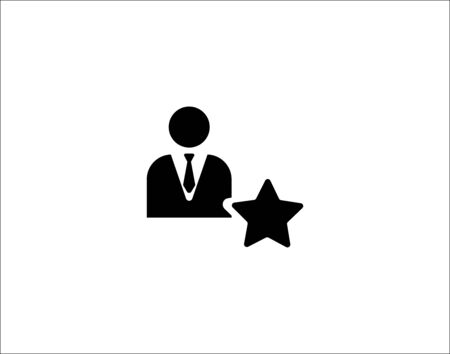 Star favorites person flat icon vector imageのイラスト素材
