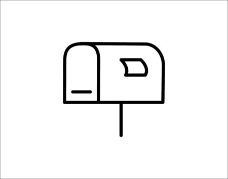 Mail box line icon vector imageのイラスト素材