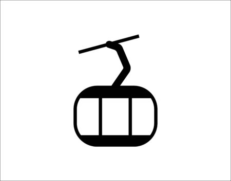 Funicular ski cable lift line icon vector imageのイラスト素材