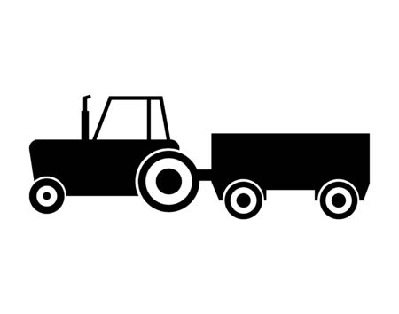 Tractor flat icon farm symbol isolated on vector imageのイラスト素材