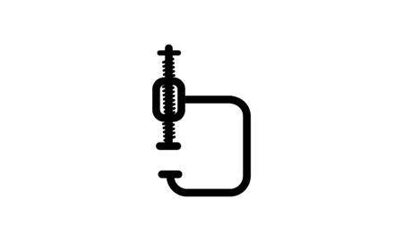 C-clamp icon vector, filled flat sign, solid pictogram isolated on white. Symbol, logo illustration. Pixel perfectのイラスト素材