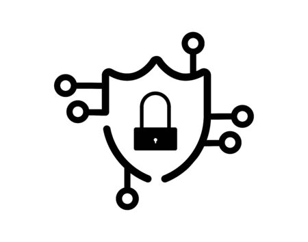 Cyber security logo with shield vector imageのイラスト素材