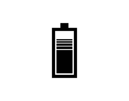 Battery icon in a flat design vector imageのイラスト素材