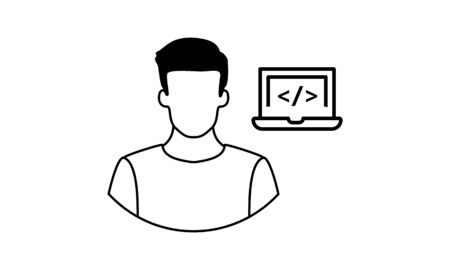 Programmer icon. Creative element design from programmer icons collection. Pixel perfect Programmer icon for web design, apps, software, print usageのイラスト素材