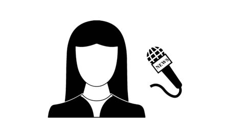 news anchor icon. Element of Media, Press for mobile concept and web apps icon. Glyph, flat icon for website design and development, app developmentのイラスト素材