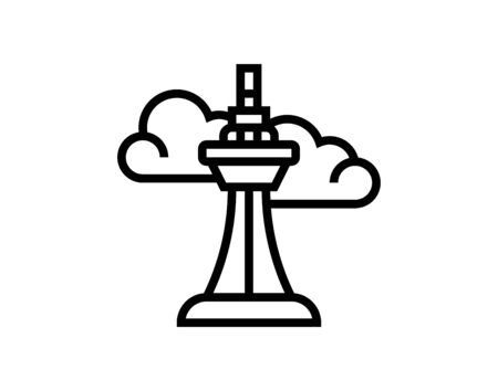 control tower icon on white backgroundのイラスト素材