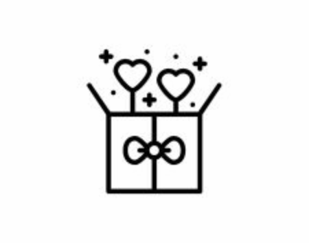 Hearts balloons with gift box isolated icon vector imageのイラスト素材