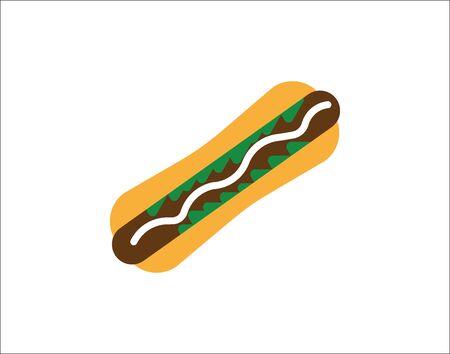 Hot dog Icon Isolated on White Backgroundのイラスト素材