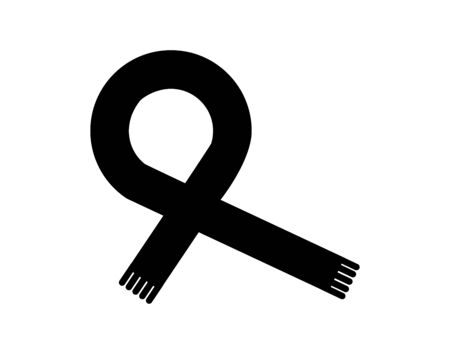 scarf icon winter cold hat clothes season logo. - Vectorのイラスト素材