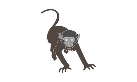 Monkey icon cartoon style vector imageのイラスト素材
