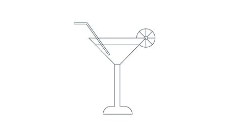 Cocktail with lemon slice iconのイラスト素材