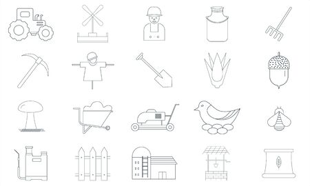 Farm and agriculture icon set. Perfect pictogram illustration on white background.のイラスト素材