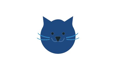 Cute cat face icon isolated on white vector imageのイラスト素材