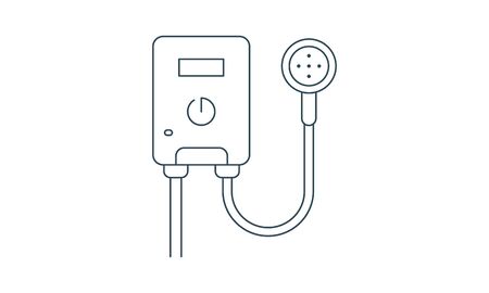 Vector icon water heater. Spare parts and household appliances for the kitchen, gas supply, water supply modern home.のイラスト素材