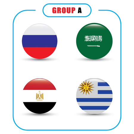 Football. Championship. Vector flags. Russia. Group A. Russia.のイラスト素材