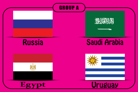 Football. Championship. Vector flags. Russia. Group A. Russia.のイラスト素材