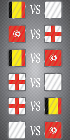 Football. Championship. Vector flags. Group G. Russia.のイラスト素材