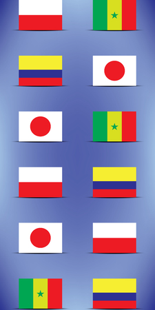 Football. Championship. Vector flags. Group H.のイラスト素材