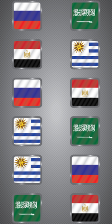 Football. Championship. Vector flags. Russia. Group A. Russia.のイラスト素材