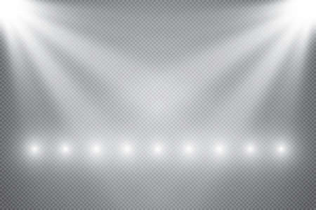 Scene illumination, transparent effects on a plaid dark background. Bright lighting with spotlights.のイラスト素材