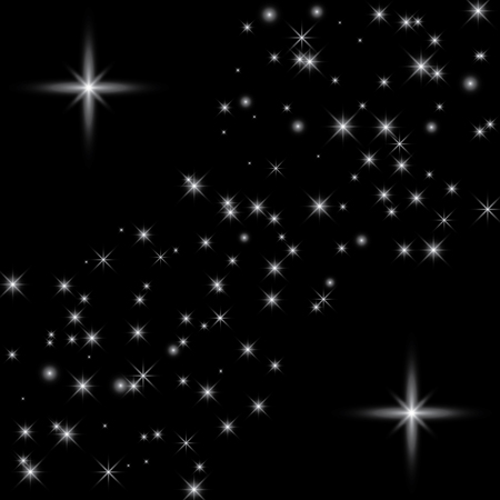 Isolated on plaid vector background. Lens flares, rays, stars and sparkles with bokeh collectionのイラスト素材
