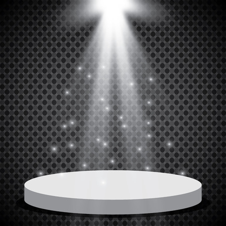 Scene illumination, transparent effects on a plaid dark background. Bright lighting with spotlights.のイラスト素材
