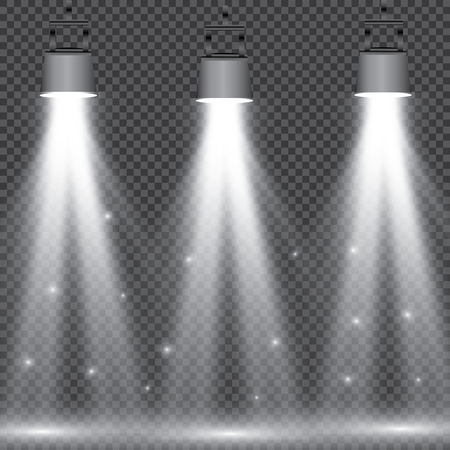 Scene illumination, transparent effects on a plaid dark background. Bright lighting with spotlights.のイラスト素材
