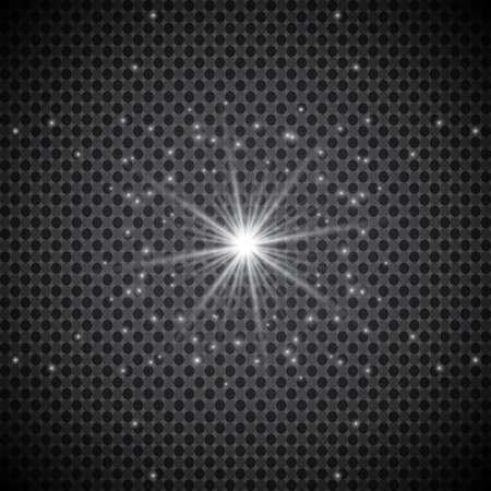 Glowing lights effect, flare, explosion and stars. Special effect isolated on transparent backgroundのイラスト素材