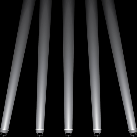 Scene illumination, transparent effects on a plaid dark background. Bright lighting with spotlights.のイラスト素材