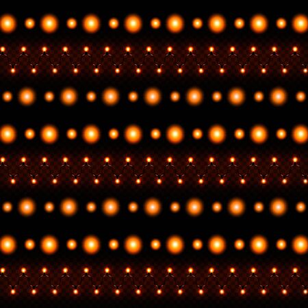 Golden christmas lights isolated realistic design elements. Glowing lights for greeting card design. Garlands, Christmas decorations. Beautiful light background.のイラスト素材