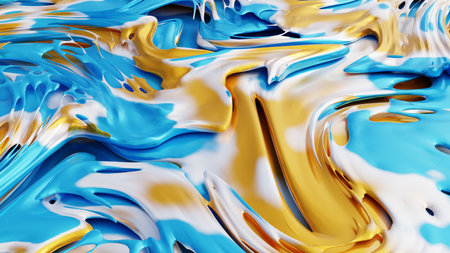 Abstract background of oil paint splashes canvas. Multi colored wallpaper illustration. Acrylic paint art 3d rendering 8k wallpaper.の写真素材