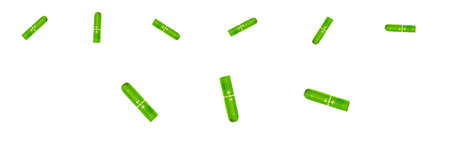 Colorful tampons isolated on the white background, a plug of soft material inserted into the vagina to absorb menstrual bloodの写真素材