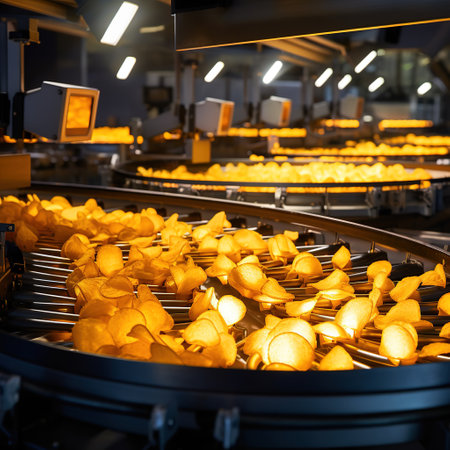 Production of potatoes chips, industrial and food conceptの素材