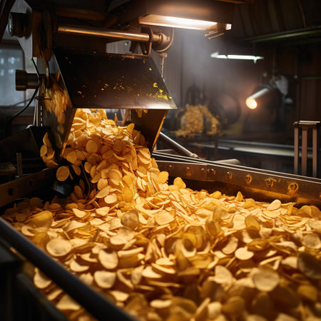 Production of potatoes chips, industrial and food conceptの素材