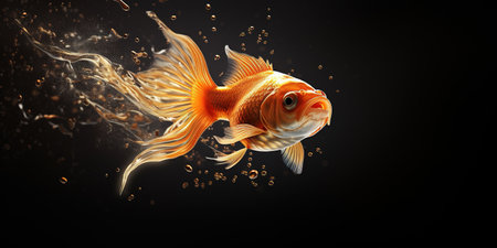 Gold fish, a small reddish-golden Eurasian carp, popular in ponds and aquariums, nature conceptの素材
