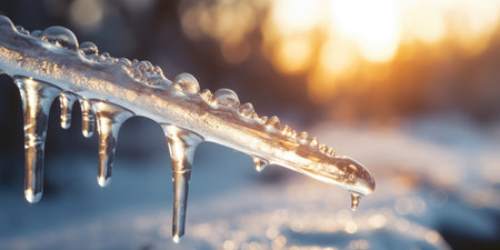 Macro detail to icicle during strong winter, nature conceptの素材
