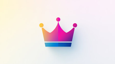 Colorful crown representing royalty, power, and leadershipの素材