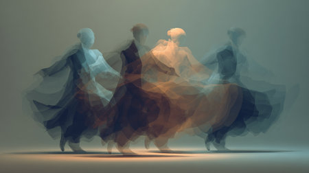 Sufi whirling dervishes rotating and creating motion blur effectの素材