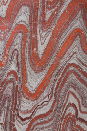Banded Iron - A Primary Sedimentary Rock Rich in Iron Oxides and Layered Silica Bandsの写真素材