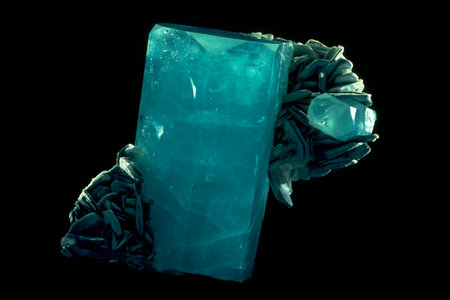 Beryl (var. aquamarine) - Primary Mineral Muscovite - Associated Mineralの写真素材