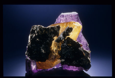 Calcite - Primary Mineral Fluorite - Associated Mineral Sphalerite - Associated Mineralの写真素材