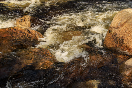 Orin Falls: Majestic Waterfall at Wissataquoik Streamの写真素材