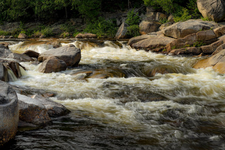 Orin Falls: Majestic Waterfall at Wissataquoik Streamの写真素材