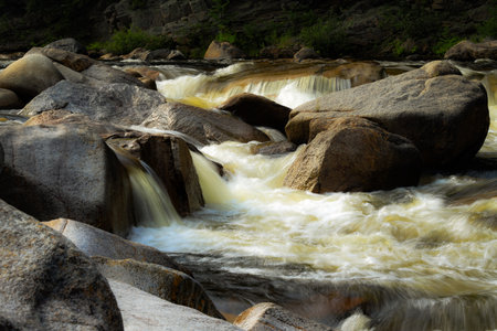 Orin Falls: Majestic Waterfall at Wissataquoik Streamの写真素材