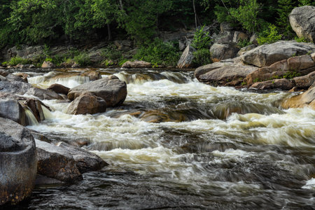 Orin Falls: Majestic Waterfall at Wissataquoik Streamの写真素材