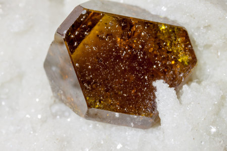 Sphalerite with Baryte and Quartz: A Striking Mineral Combinationの写真素材