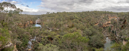 Aerial View of Tahmoor Canyon and Mermaids Pool, NSWの写真素材