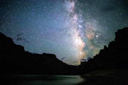 Milky Way Rising Above Cataract Canyon, Canyonlands National Parkの写真素材